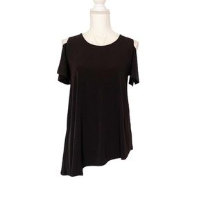 Chico’s Black Cold Shoulder Short Sleeve Tunic Top